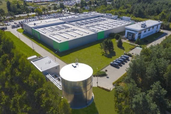 Widok z lotu ptaka na zakład El-Cab w Bolechowie